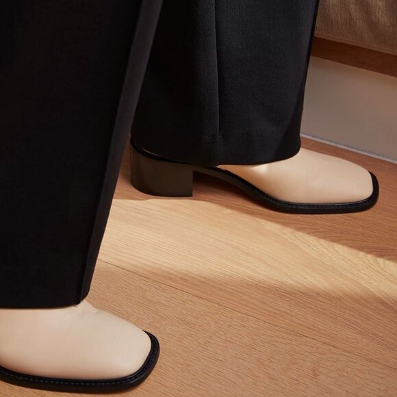 Everlane The City Square Ankle Boots in Cream Leather New Womens Booties - Picture 12 of 16